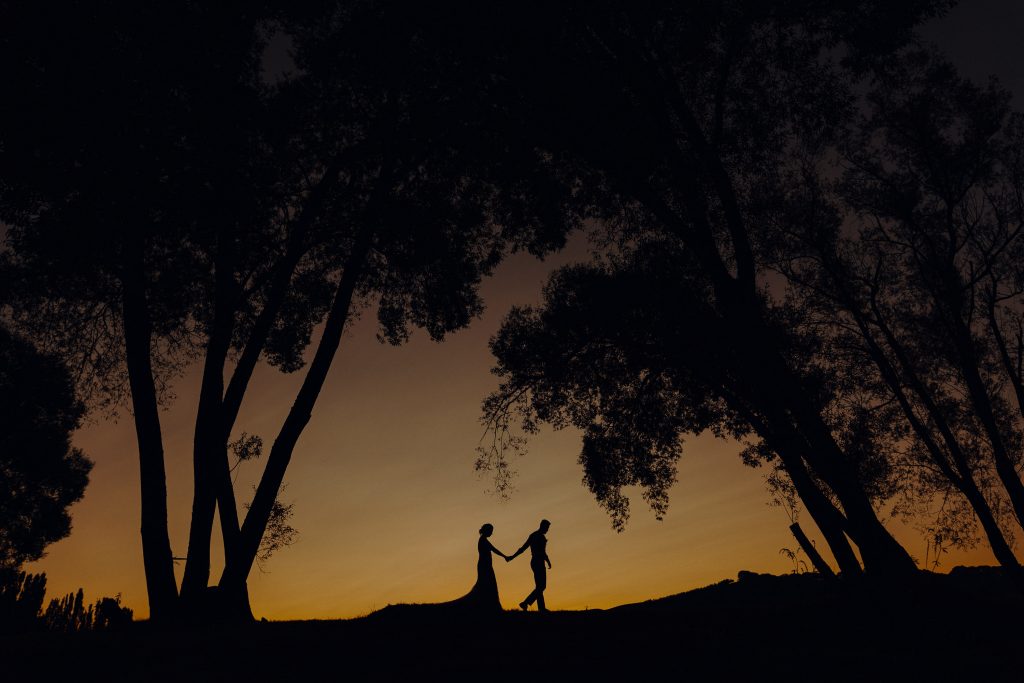 Golden hour wedding photography at Rathmoy Lodge